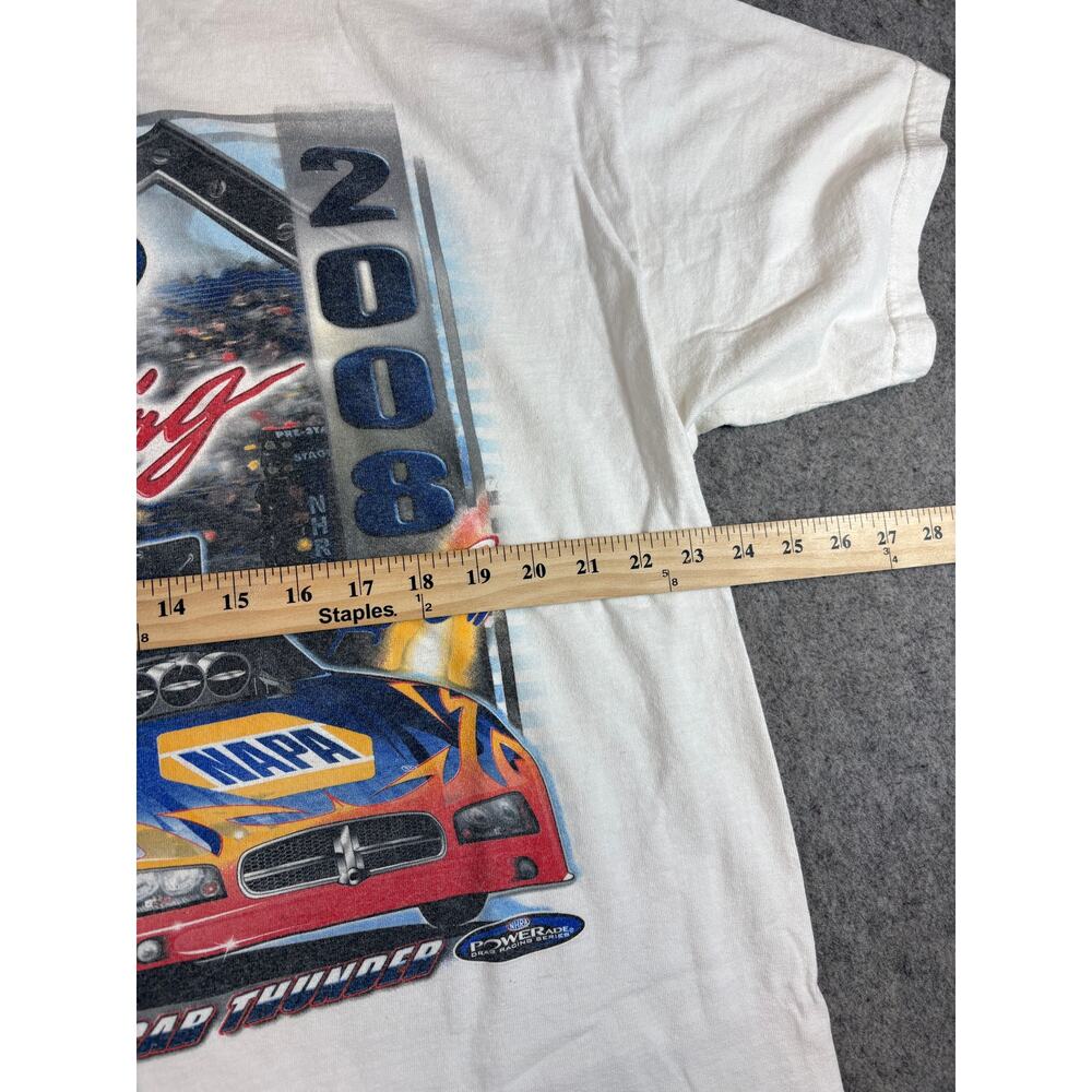 NAPA Racing Shirt Mens White Short Sleeve Tee NHRA Nitro Funny Car Thunder XL - Picture 3 of 11